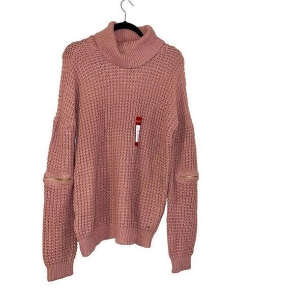 Guess Dalida chunky knit sweater long zipper statement‎ sleeves - Picture 4 of 14